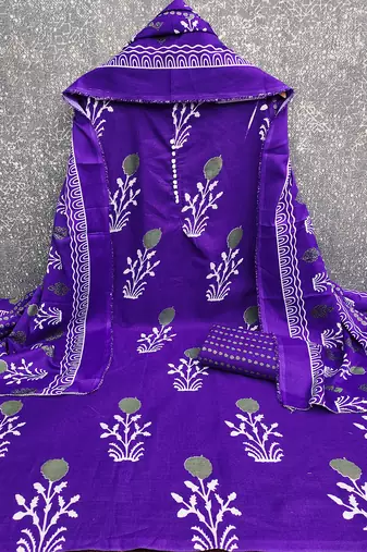 purple cotton salwar suit dress material