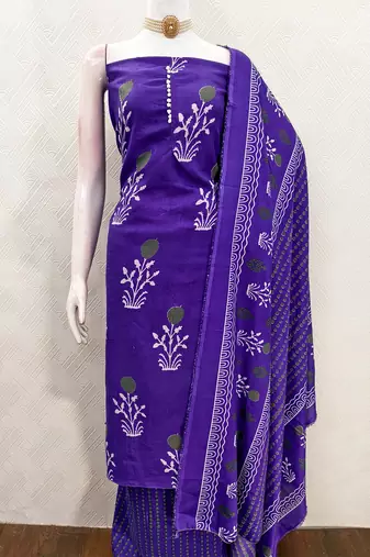 purple cotton salwar suit dress material