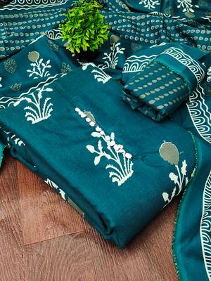 teal cotton salwar suit dress material 2