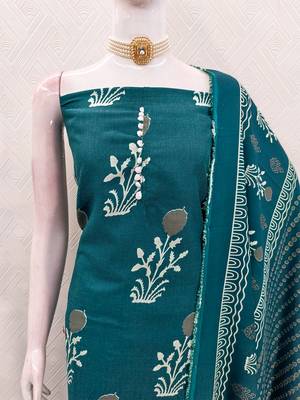 teal cotton salwar suit dress material 4