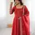  crunchy silk fully flared embroidered anarkali gown with fancy dupatta