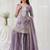 Purple embroidered gold crush semi-stitched palazzo style salwar suit