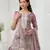 Lavender embroidered gold crush stitched palazzo style salwar suit