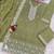 Green embroidered gold crush semi-stitched palazzo style salwar suit