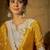 Yellow embroidered chinon straight kurta with sharara & dupatta set for women
