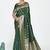 Emerald green banarasi art silk saree with antique golden zari