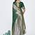 Emerald green banarasi art silk saree with antique golden zari