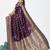 Wine purple zari woven banarasi art silk saree