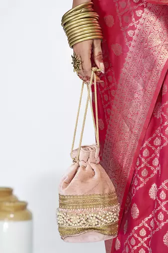 Rani pink premium zari weaving soft art silk saree