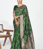 Emerald green soft art silk royal zari weaving saree