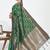 Emerald green soft art silk royal zari weaving saree