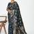 Navy blue banarasi art silk saree with rich zari weaving