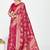 Rani pink banarasi art silk saree with golden floral zari