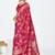 Rani pink banarasi art silk saree with golden floral zari