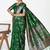 Emerald green banarasi art silk saree with intricate zari work