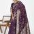 Plum purple banarasi art silk saree with traditional floral zari pattern