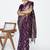 Plum purple banarasi art silk saree with traditional floral zari pattern