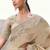beige tissue silk blend heavy thread embroidered with sequins work saree with blouse