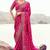 rani pink satin silk blend jacquard woven with embroidered border saree with blouse