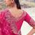 rani pink satin silk blend jacquard woven with embroidered border saree with blouse