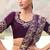 wine satin silk blend jacquard woven with embroidered border saree with blouse