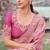 onion pink tissue silk blend jacquard woven with embroidered border saree with blouse