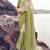 cream & green tissue silk blend jacquard woven with embroidered border saree with blouse