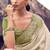 cream & green tissue silk blend jacquard woven with embroidered border saree with blouse