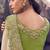 cream & green tissue silk blend jacquard woven with embroidered border saree with blouse