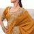 mustard satin silk blend jacquard woven with embroidered border saree with blouse