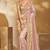 pink ziraf silk blend jari, moti, cut-dana with emerald heavy work saree with blouse