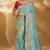 sea green banarasi jari, lukhnowi with jarkhan heavy work saree with blouse