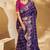 purple gajji silk blend jari, thread, moti, cut-dana with mirror heavy work saree with blouse