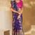 purple gajji silk blend jari, thread, moti, cut-dana with mirror heavy work saree with blouse