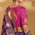 purple gajji silk blend jari, thread, moti, cut-dana with mirror heavy work saree with blouse