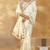 cream georgette lukhnowi, cut-dana, moti with mirror heavy work saree with blouse