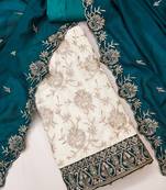 women teal vichitra silk salwar suit dress material