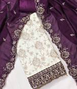 women purple vichitra silk salwar suit dress material