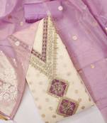 women lavender salwar suit dress material