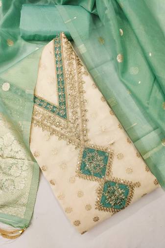 women mind green salwar suit dress material