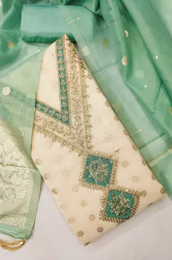 women mind green salwar suit dress material