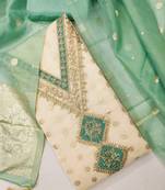 women mind green salwar suit dress material