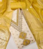 women yellow salwar suit dress material | unstitched