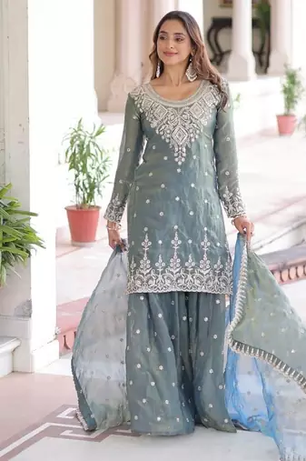 Fendy designer readymade top-sharara-dupatta collections