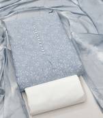 pastel blue cotton printed salwar suit dress material for women