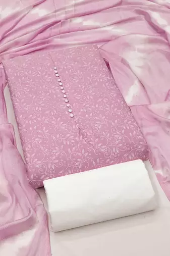 pink cotton printed salwar suit dress material for women | unstitched ethnic wear