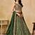 Green Georgette Sequins work and Thread Embroidery work indian latest design wedding lehenga choli