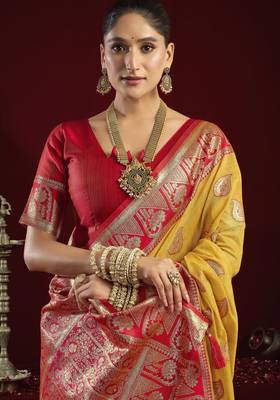 Elegant modal banarasi jari saree for women | rich zhallar border | festive & wear 2