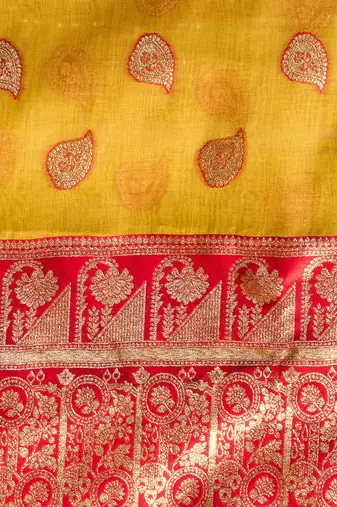 Elegant modal banarasi jari saree for women | rich zhallar border | festive & wear