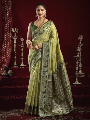  modal banarasi saree | fancy jari weaving & zhallar | saree with blouse piece 1